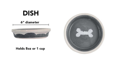 Sky Biscuit Collection - Handmade Ceramic Pet Bowl with Cloudlike Bone Design