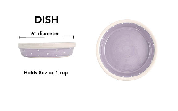 Polka Paws Collection - Handmade Ceramic Pet Bowl with Color and White Polka Dots