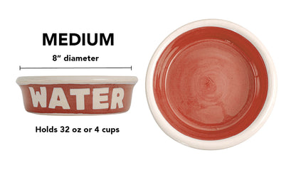 Block Letter Collection (Water) - Handmade Ceramic Pet Bowl with Block Letters