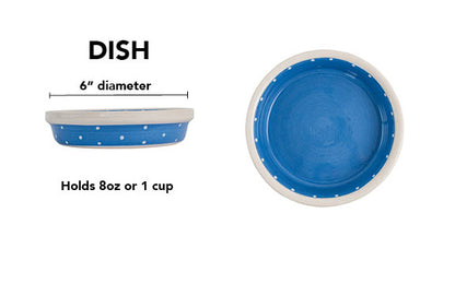 Polka Paws Collection - Handmade Ceramic Pet Bowl with Color and White Polka Dots