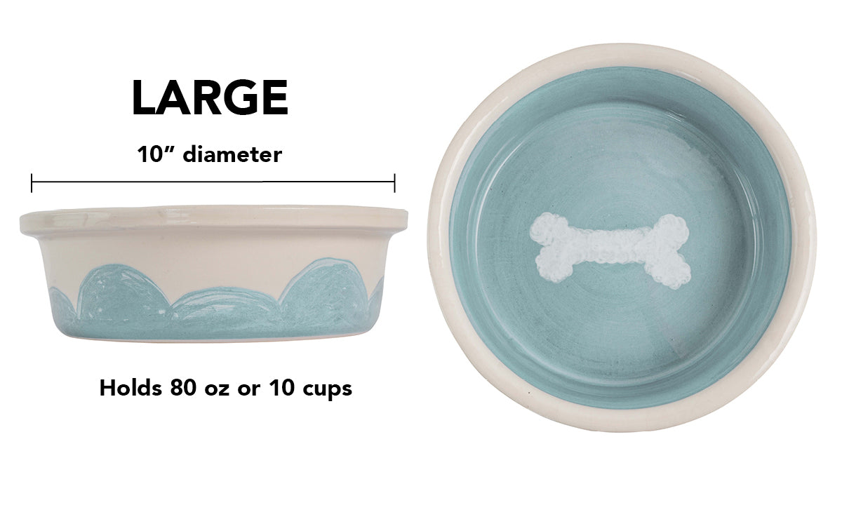 Sky Biscuit Collection - Handmade Ceramic Pet Bowl with Cloudlike Bone Design
