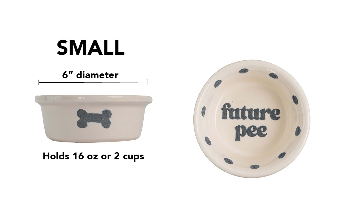 Future Pee Collection - Handmade Ceramic Pet Bowl with Funny Design